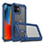 Custodia Silicone e Plastica Opaca Cover Fronte e Retro 360 Gradi R02 per Apple iPhone 12 Blu