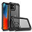 Custodia Silicone e Plastica Opaca Cover Fronte e Retro 360 Gradi R02 per Apple iPhone 12 Nero