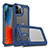 Custodia Silicone e Plastica Opaca Cover Fronte e Retro 360 Gradi R02 per Apple iPhone 12 Pro Max Blu