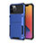 Custodia Silicone e Plastica Opaca Cover Fronte e Retro 360 Gradi R03 per Apple iPhone 12 Pro Max Blu