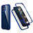 Custodia Silicone e Plastica Opaca Cover Fronte e Retro 360 Gradi R05 per Apple iPhone 12 Blu