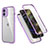 Custodia Silicone e Plastica Opaca Cover Fronte e Retro 360 Gradi R05 per Apple iPhone 12 Lavanda