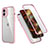 Custodia Silicone e Plastica Opaca Cover Fronte e Retro 360 Gradi R05 per Apple iPhone 12 Mini Rosa