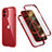 Custodia Silicone e Plastica Opaca Cover Fronte e Retro 360 Gradi R05 per Apple iPhone 12 Mini Rosso