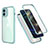 Custodia Silicone e Plastica Opaca Cover Fronte e Retro 360 Gradi R05 per Apple iPhone 12 Mini Verde Pastello