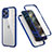 Custodia Silicone e Plastica Opaca Cover Fronte e Retro 360 Gradi R05 per Apple iPhone 12 Pro Max Blu