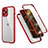 Custodia Silicone e Plastica Opaca Cover Fronte e Retro 360 Gradi R05 per Apple iPhone 12 Pro Max Rosso