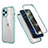 Custodia Silicone e Plastica Opaca Cover Fronte e Retro 360 Gradi R05 per Apple iPhone 12 Pro Verde Pastello