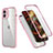 Custodia Silicone e Plastica Opaca Cover Fronte e Retro 360 Gradi R05 per Apple iPhone 12 Rosa