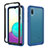 Custodia Silicone e Plastica Opaca Cover Fronte e Retro 360 Gradi U01 per Samsung Galaxy M02 Blu