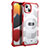 Custodia Silicone e Plastica Opaca Cover Fronte e Retro 360 Gradi U02 per Apple iPhone 13 Mini Rosso