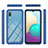 Custodia Silicone e Plastica Opaca Cover Fronte e Retro 360 Gradi U03 per Samsung Galaxy M02