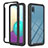 Custodia Silicone e Plastica Opaca Cover Fronte e Retro 360 Gradi U03 per Samsung Galaxy M02 Nero