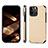 Custodia Silicone e Plastica Opaca Cover Fronte e Retro 360 Gradi U04 per Apple iPhone 14 Pro Max Oro