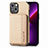 Custodia Silicone e Plastica Opaca Cover Fronte e Retro 360 Gradi U05 per Apple iPhone 13 Oro