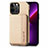 Custodia Silicone e Plastica Opaca Cover Fronte e Retro 360 Gradi U05 per Apple iPhone 13 Pro Max Oro