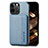 Custodia Silicone e Plastica Opaca Cover Fronte e Retro 360 Gradi U05 per Apple iPhone 14 Pro Blu