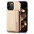 Custodia Silicone e Plastica Opaca Cover Fronte e Retro 360 Gradi U05 per Apple iPhone 14 Pro Oro