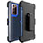 Custodia Silicone e Plastica Opaca Cover N04 per Samsung Galaxy Note 20 Ultra 5G Blu e Nero