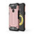 Custodia Silicone e Plastica Opaca Cover per LG V50 ThinQ 5G Oro Rosa