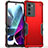 Custodia Silicone e Plastica Opaca Cover per Motorola Moto Edge S30 5G Rosso