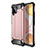 Custodia Silicone e Plastica Opaca Cover per Samsung Galaxy A42 5G Oro Rosa