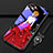 Custodia Silicone Gel Laterale Abito Ragazza Specchio Cover M01 per Oppo RX17 Neo Rosso Rosa