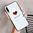 Custodia Silicone Gel Laterale Amore Cuore Specchio Cover per Huawei P30 Bianco