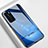 Custodia Silicone Gel Laterale Fantasia Modello Specchio Cover K01 per Huawei P40 Blu