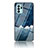 Custodia Silicone Gel Laterale Fantasia Modello Specchio Cover LS4 per Oppo Reno6 Z 5G Blu