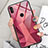 Custodia Silicone Gel Laterale Fantasia Modello Specchio Cover per Huawei Honor 8X Rosso Rosa