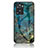 Custodia Silicone Gel Laterale Fantasia Modello Specchio Cover per Oppo A57 4G Blu