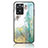 Custodia Silicone Gel Laterale Fantasia Modello Specchio Cover per Oppo A57 4G Verde