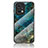 Custodia Silicone Gel Laterale Fantasia Modello Specchio Cover per Oppo Find X5 Pro 5G Blu