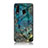 Custodia Silicone Gel Laterale Fantasia Modello Specchio Cover per Samsung Galaxy M30 Blu