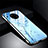 Custodia Silicone Gel Laterale Fiori Specchio Cover C01 per Huawei Mate 30 5G Cielo Blu