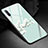 Custodia Silicone Gel Laterale Fiori Specchio Cover K01 per Xiaomi Mi A3 Ciano