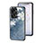 Custodia Silicone Gel Laterale Fiori Specchio Cover per OnePlus Nord 2T 5G Blu