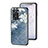 Custodia Silicone Gel Laterale Fiori Specchio Cover per OnePlus Nord N20 SE Blu