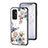 Custodia Silicone Gel Laterale Fiori Specchio Cover per Samsung Galaxy M13 4G