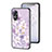 Custodia Silicone Gel Laterale Fiori Specchio Cover S01 per Oppo A17 Lavanda