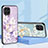 Custodia Silicone Gel Laterale Fiori Specchio Cover S01 per Samsung Galaxy M53 5G