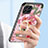 Custodia Silicone Gel Laterale Fiori Specchio Cover S01 per Samsung Galaxy M53 5G