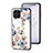Custodia Silicone Gel Laterale Fiori Specchio Cover S01 per Samsung Galaxy M53 5G Bianco