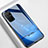 Custodia Silicone Gel Laterale Mistica Luna Stelle Specchio Cover per Huawei Honor 30S Blu