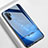 Custodia Silicone Gel Laterale Mistica Luna Stelle Specchio Cover per Samsung Galaxy Note 10 Plus Blu