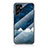 Custodia Silicone Gel Laterale Mistica Luna Stelle Specchio Cover per Samsung Galaxy S22 Ultra 5G Blu