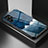 Custodia Silicone Gel Laterale Mistica Luna Stelle Specchio Cover S01 per Samsung Galaxy S21 Ultra 5G Blu