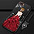 Custodia Silicone Gel Morbida Abito Ragazza Cover M02 per Oppo K1 Rosso e Nero