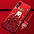 Custodia Silicone Gel Morbida Abito Ragazza Cover per Huawei Enjoy 10e Rosso